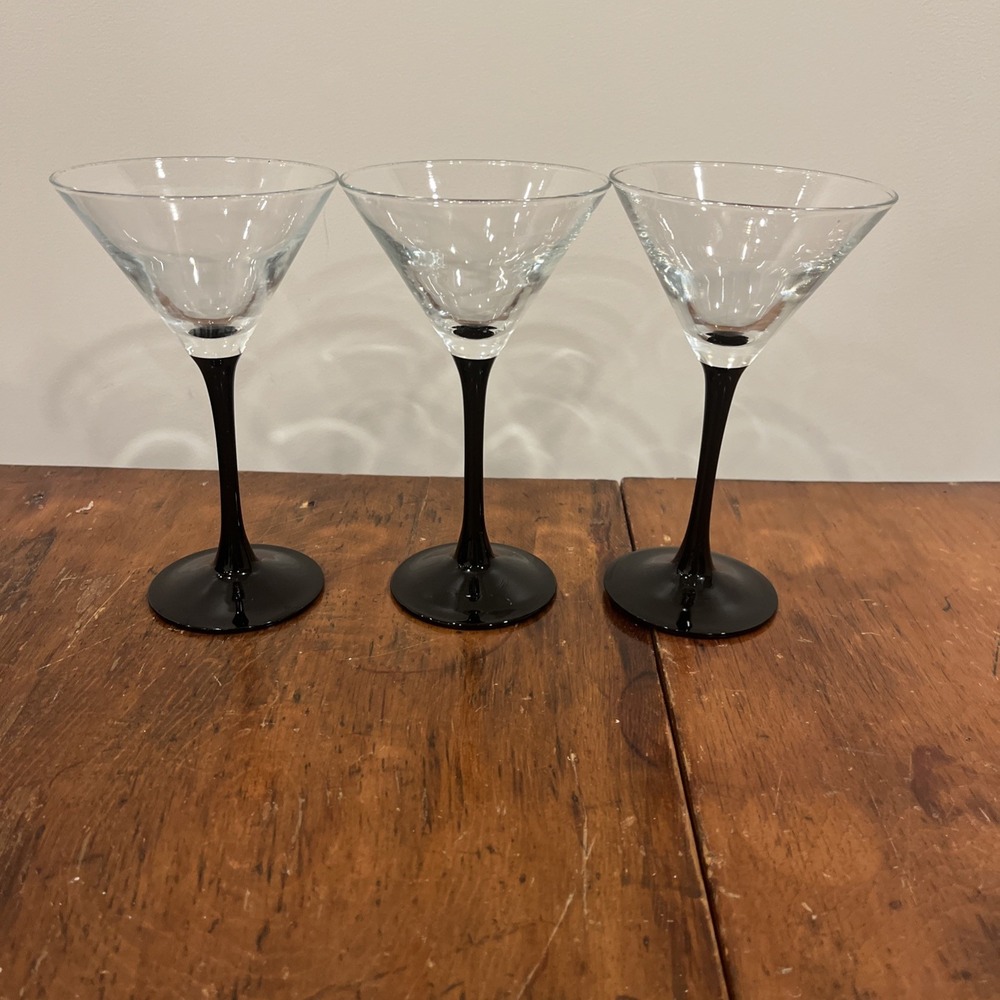 3 Black Stem Martini Glass Legacy Black by Artland